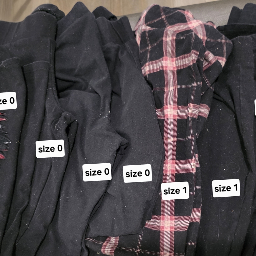 Black and Pink Plaid LEGGINGS - Size 0 and 1